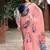 new fendy silk pink hand work saree with contrast blouse