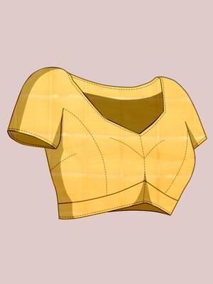Yellow weaving jari designer kota doriya saree with blouse piece 2