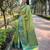 Pista Woven designer tissue silk saree with blouse piece