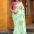 new fendy silk sky blue hand work saree with contrast blouse