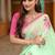 new fendy silk sky blue hand work saree with contrast blouse