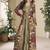 Beige georgette embroidered gown with silk sturg