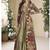 Beige georgette embroidered gown with silk sturg