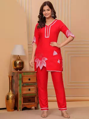  Embroidered Tunic With Trousers Co-Ords 1