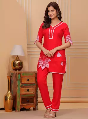  Embroidered Tunic With Trousers Co-Ords 2