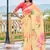  light yellow floral printed saree for women tabby silk