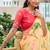 designer light yellow floral printed saree for women tabby silk