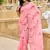  pink floral printed saree for women tabby silk
