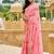 designer pink floral printed saree for women tabby silk