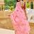 designer pink floral printed saree for women tabby silk