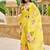 designer yellow floral printed saree for women tabby silk