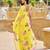 designer yellow floral printed saree for women tabby silk