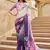  purple floral printed saree for women tabby silk