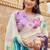 designer purple floral printed saree for women tabby silk