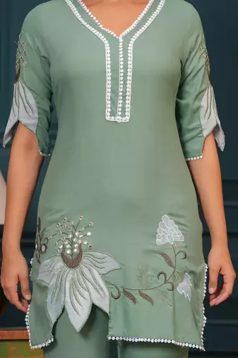  Embroidered Tunic With Trousers Co-Ords