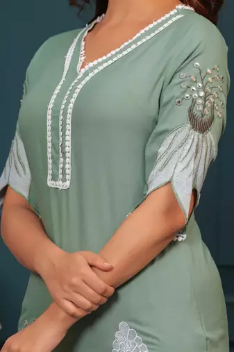  Embroidered Tunic With Trousers Co-Ords