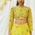 Yellow Floral printed Organza Lehenga