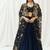 Navy Blue plain Georgette Lehenga