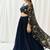 Navy Blue plain Georgette Lehenga