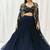 Navy Blue plain Georgette Lehenga