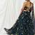 Navy Blue Floral printed Georgette Lehenga