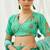 Turquoise Floral printed Georgette Lehenga