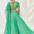 Turquoise Floral printed Georgette Lehenga