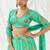 Turquoise Floral printed Georgette Lehenga