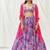 Violet Geometric printed Georgette Lehenga