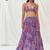 Violet Geometric printed Georgette Lehenga