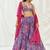 Violet Geometric printed Georgette Lehenga