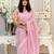 baby pink heavy sequance embroidery work georgette saree with blouse piece