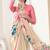 Cream designer digital printed crepe soft silk saree with blouse piece
