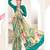 Green designer digital printed crepe soft silk saree with blouse piece