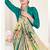 Green designer digital printed crepe soft silk saree with blouse piece