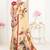 Cream designer digital printed crepe soft silk saree with blouse piece