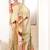 Cream designer digital printed crepe soft silk saree with blouse piece
