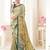 Beige designer digital printed crepe soft silk saree with blouse piece