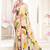 Cream designer digital printed crepe soft silk saree with blouse piece