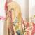 Beige designer digital printed crepe soft silk saree with blouse piece