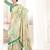 Cream designer digital printed crepe soft silk saree with blouse piece