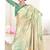 Cream designer digital printed crepe soft silk saree with blouse piece