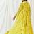 Yellow floral printed crepe cape set