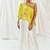 Yellow printed crepe co ord set