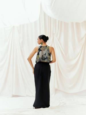Black plain crepe co ord set 2