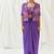 Violet floral printed georgette jacket set
