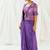 Violet floral printed georgette jacket set