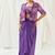 Violet floral printed georgette jacket set