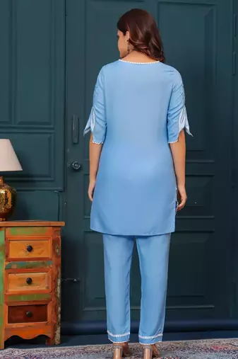  Embroidered Tunic With Trousers Co-Ords