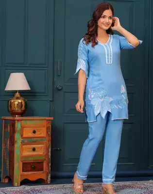  Embroidered Tunic With Trousers Co-Ords 3